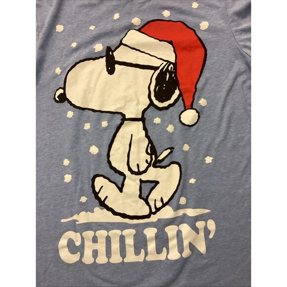 Peanuts Snoopy Chillin' Blue Graphic T-Shirt SS Sz S Cartoon Cosplay - Picture 5 of 7